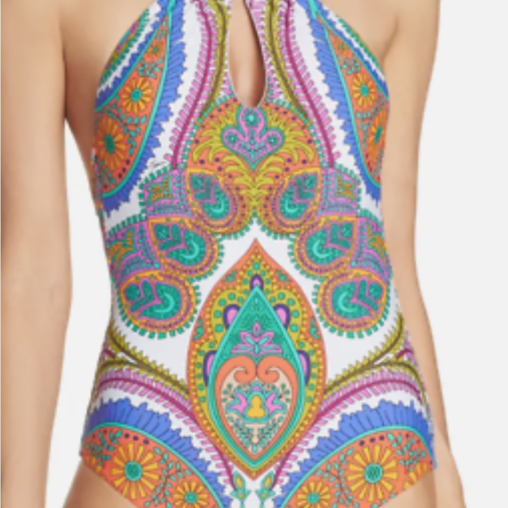 Trina Turk Multicolor Paisley Swimsuit size 10